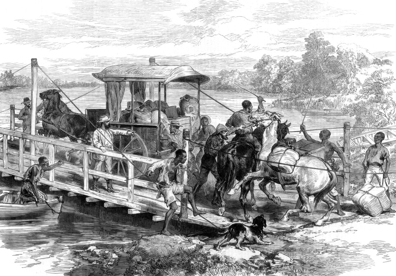 Vaal Nehri üzerinde duba, Klipdrift, Güney Afrika elmas tarlaları, 1874 by Unbekannt