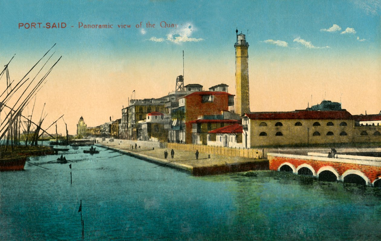 Port-Said - Rıhtımın panoramik görünümü, c1918-c1939. by Unbekannt