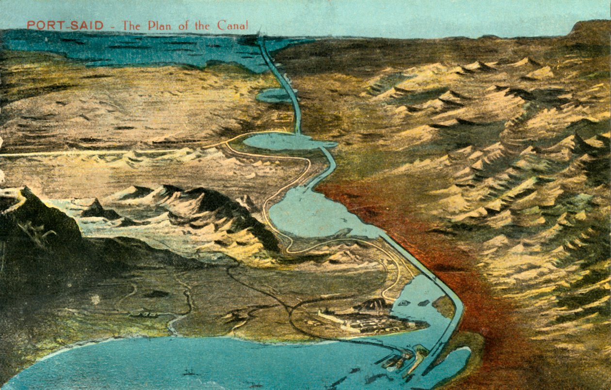 Port-Said - Kanalın Planı, c1918-c1939. by Unbekannt