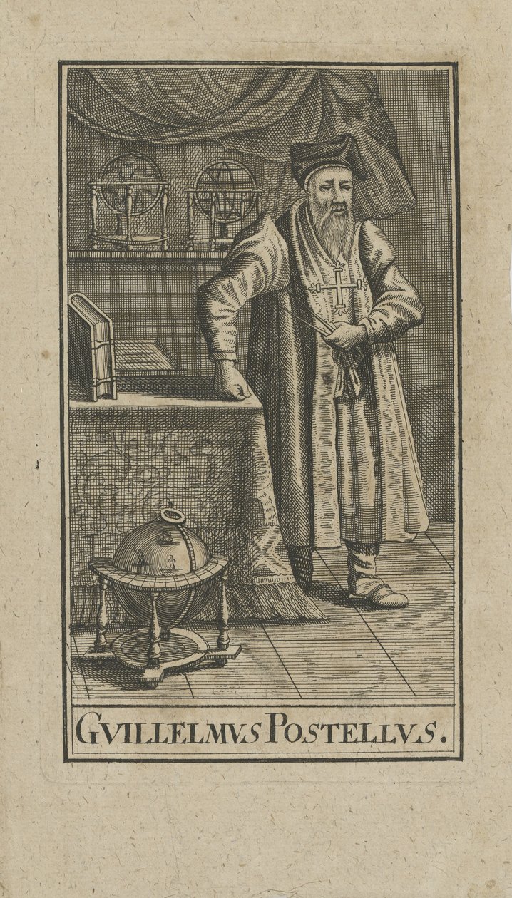 Guillaume Postel 1510-1581'in portresi, 1740'tan önce. by Unbekannt