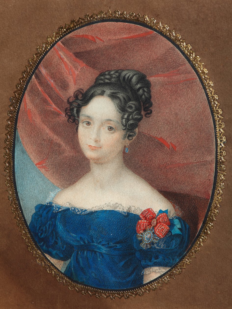 Maria Jakovlevna Naryshkina'nın Portresi 1789-1854, kızlık soyadı Lobanova-Rostovskaya, 1840'lar by Unbekannt