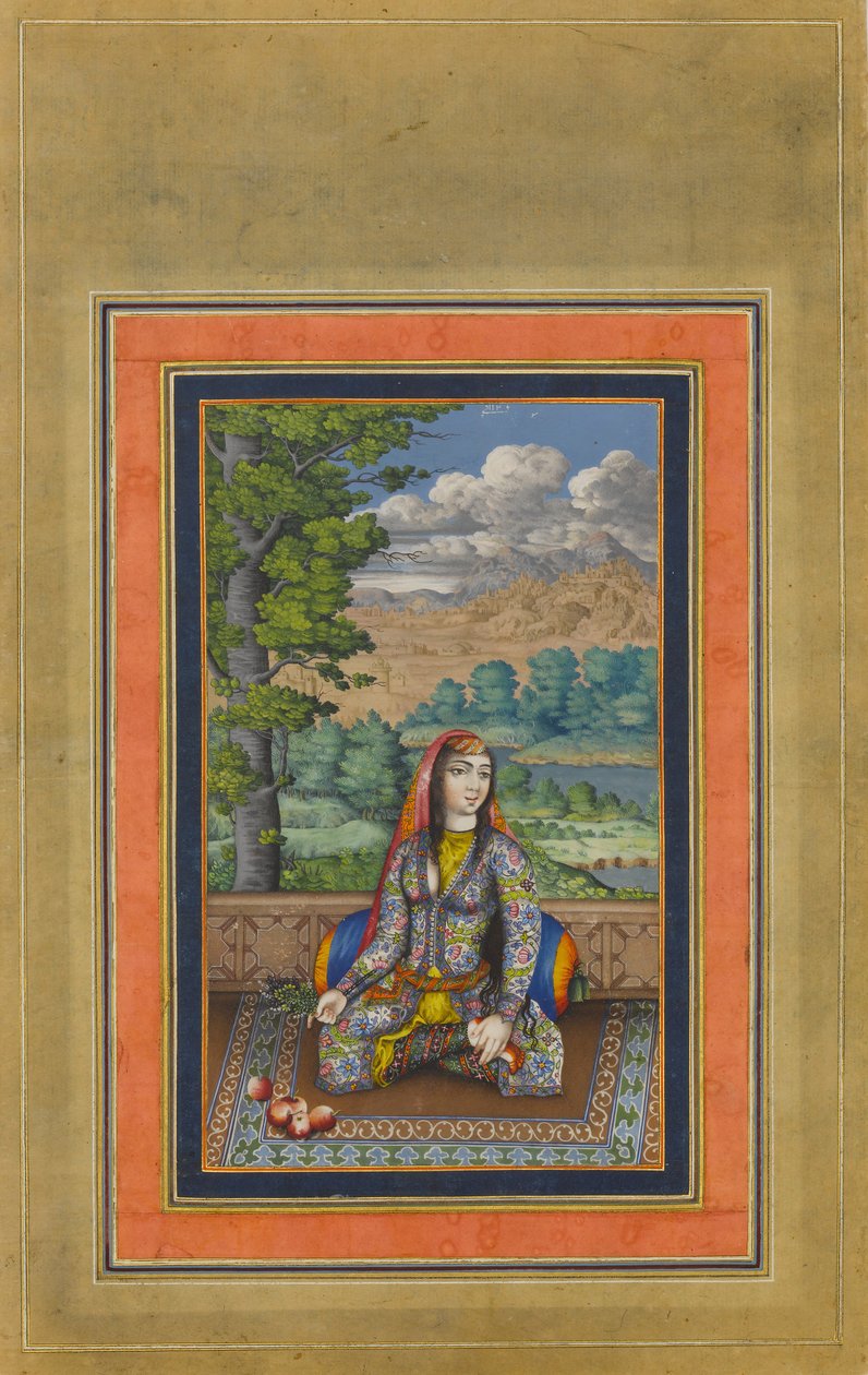 Persli Bir Hanımın Portresi, Davis Albümünden Folyo, yakl. 1736-37. by Unbekannt