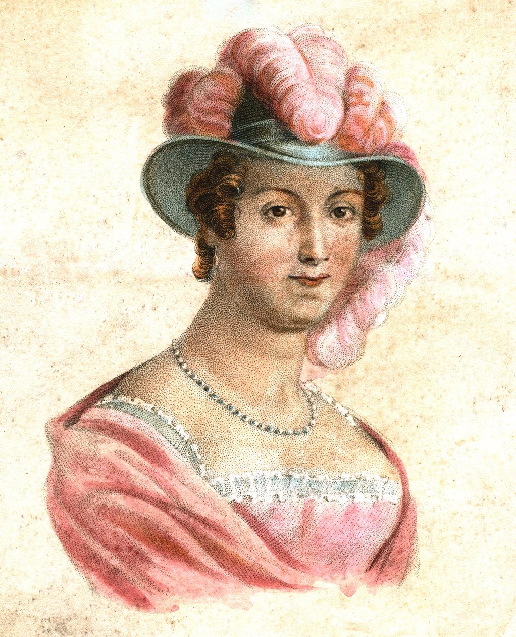 Tüylü şapkalı bir kadının portresi, c1750-1850 by Unbekannt