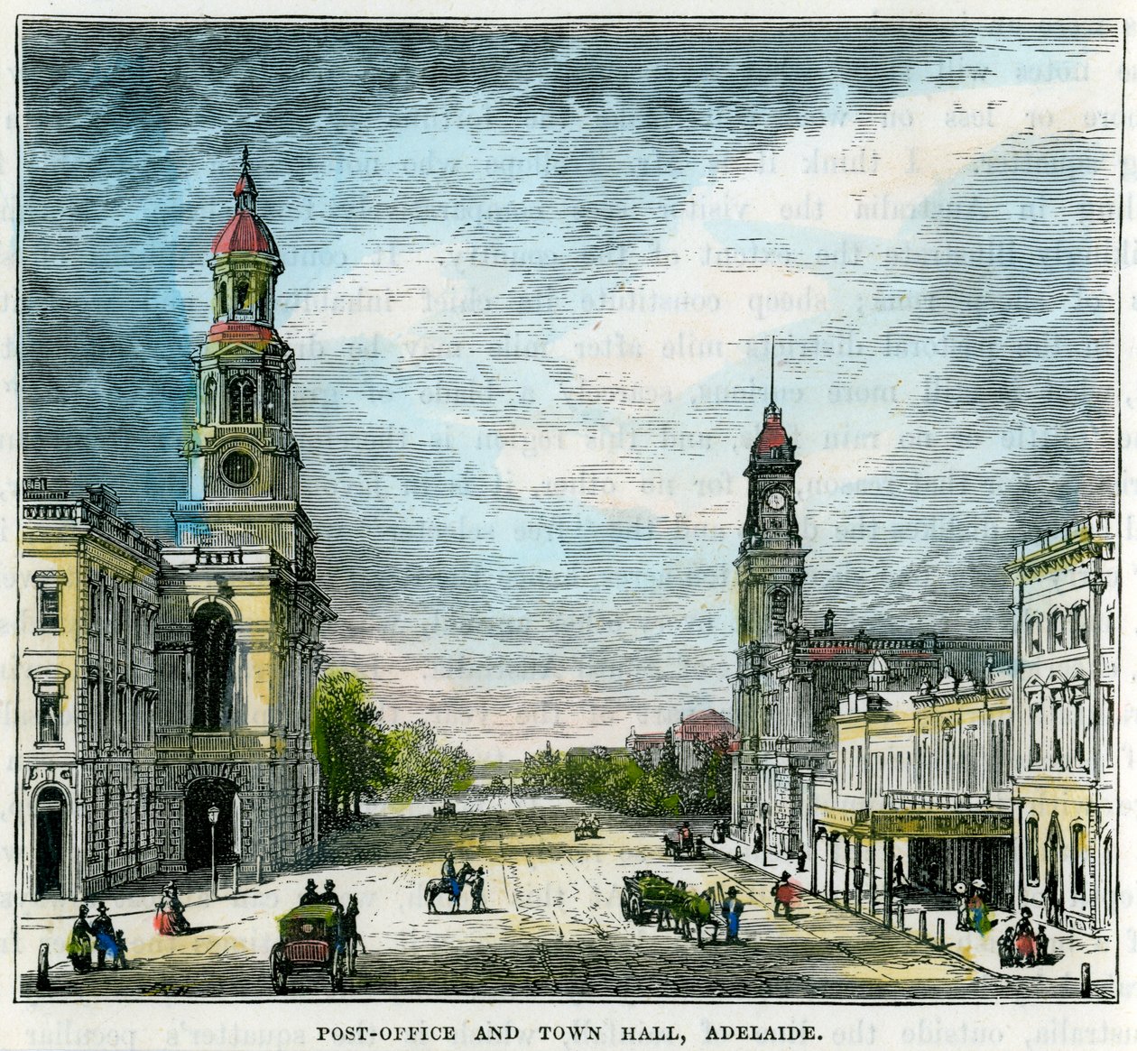 Postane ve Belediye Binası, Adelaide, Güney Avustralya, Avustralya, c1880 by Unbekannt