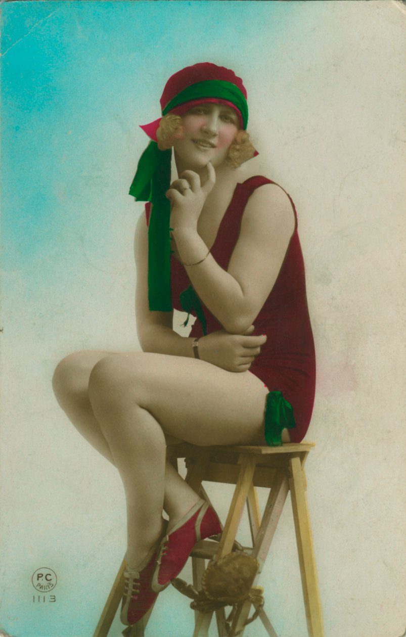 Bir yüzücünün kartpostalı, c1920