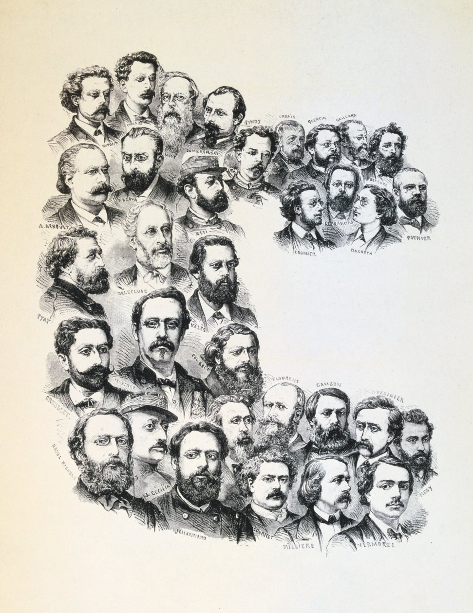 Komünarların portrelerini içeren poster, Paris Komünü, 1871. by Unbekannt