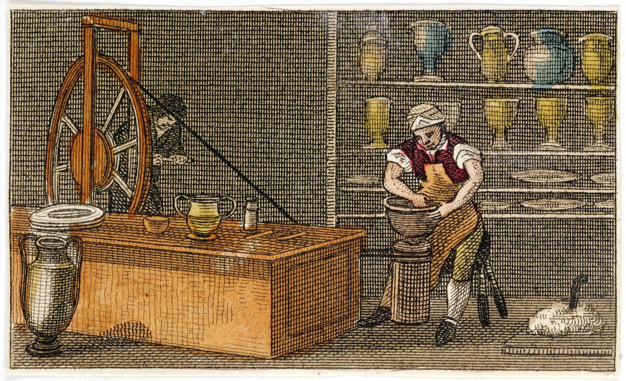 Potter Wedgwoods Etruria fabrikasında iş başında, Hanley, Staffordshire, c1830 by Unbekannt