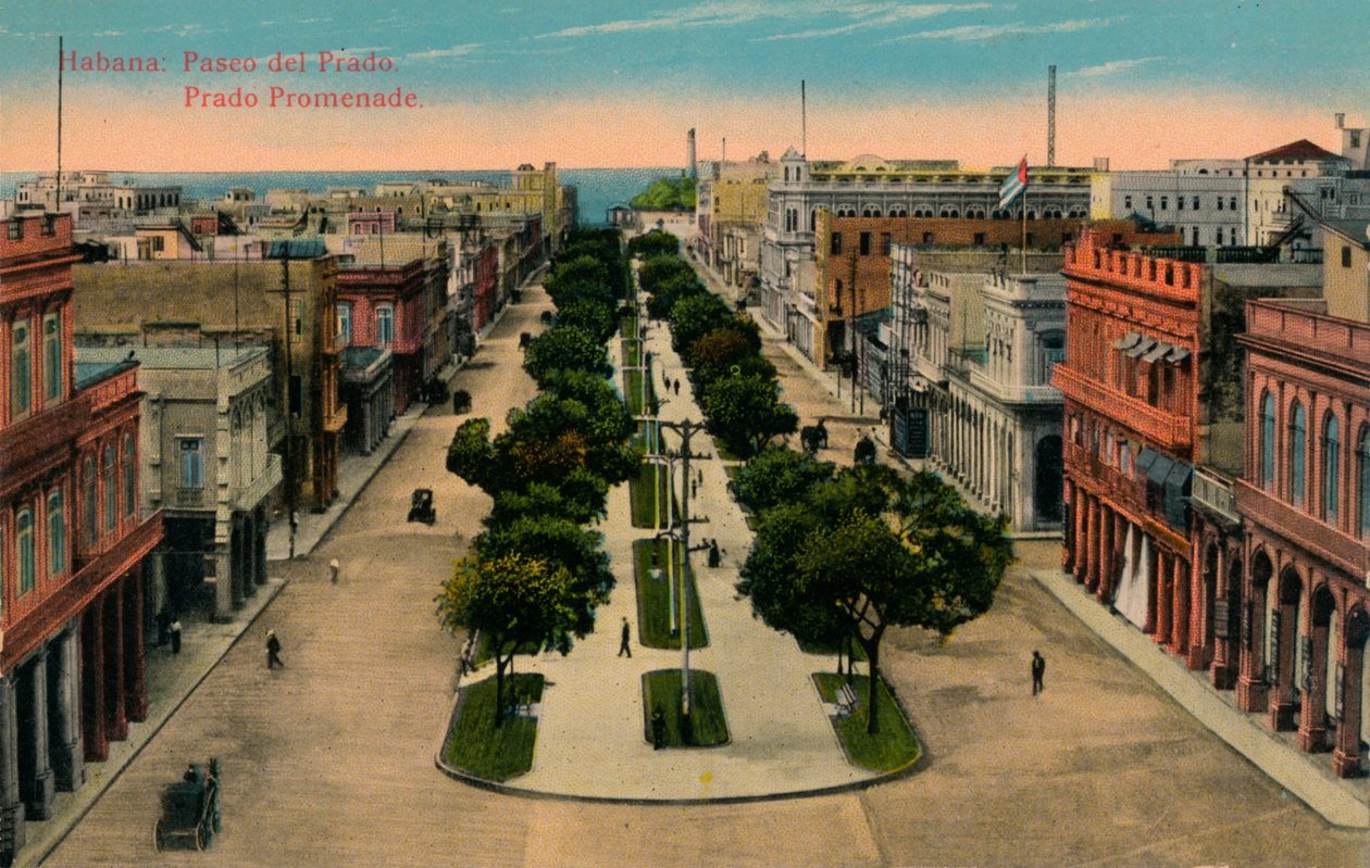 Prado Gezinti Yolu, Havana, Küba, 1910 by Unbekannt