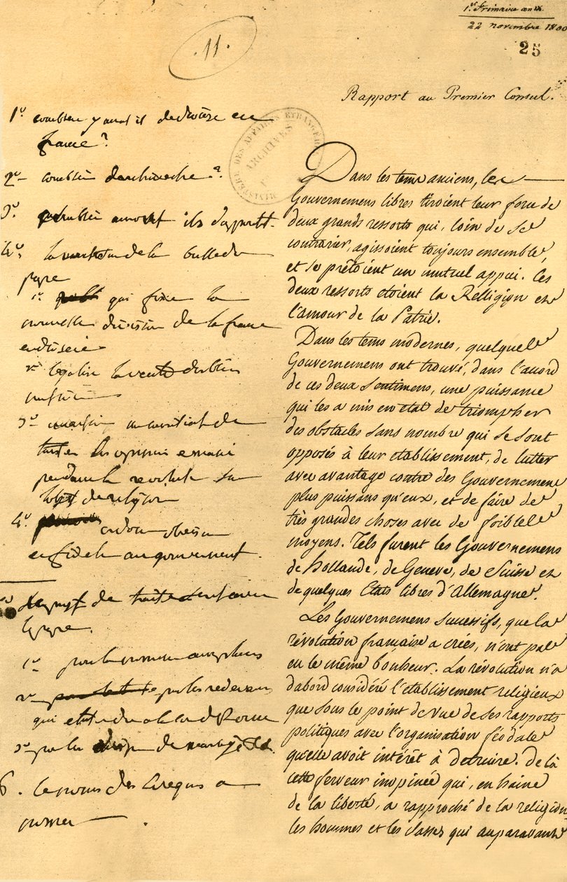 Konkordato hazırlık notları, 22 Kasım 1800, 1921. by Unbekannt