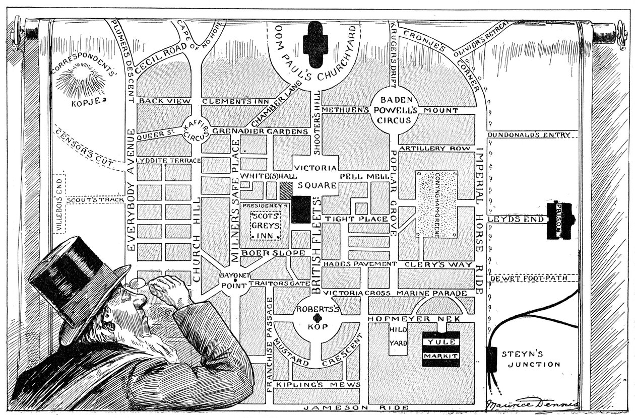 Başkan Kruger, 1900 Yeni Pretoria planına bakıyor by Unbekannt