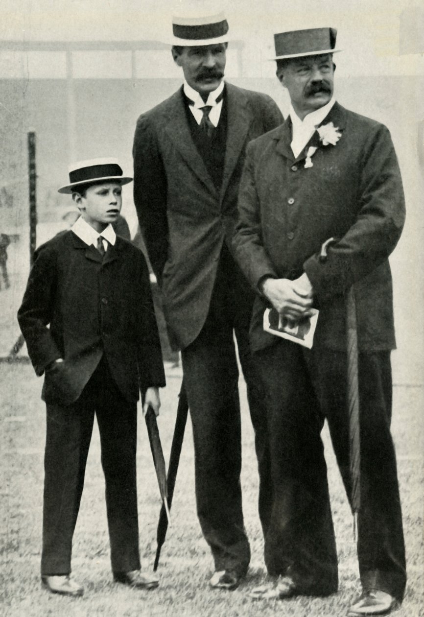 Prens Albert, öğretmeni ve Lord Desborough ile, 1908, 1947. by Unbekannt