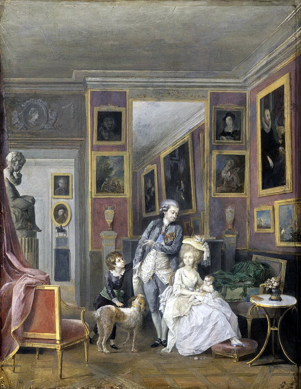 Prens Alexander Sergeevich Stroganov, eşi Ekaterina Petrovna ve çocukları ile birlikte, yaklaşık 1778 by Unbekannt