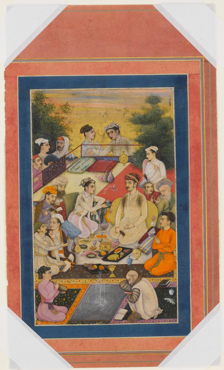 Balkonda Şölen Prens, Davis Albümünden Folio, 17. yüzyıl sonu - 18. yüzyıl başı. by Unbekannt