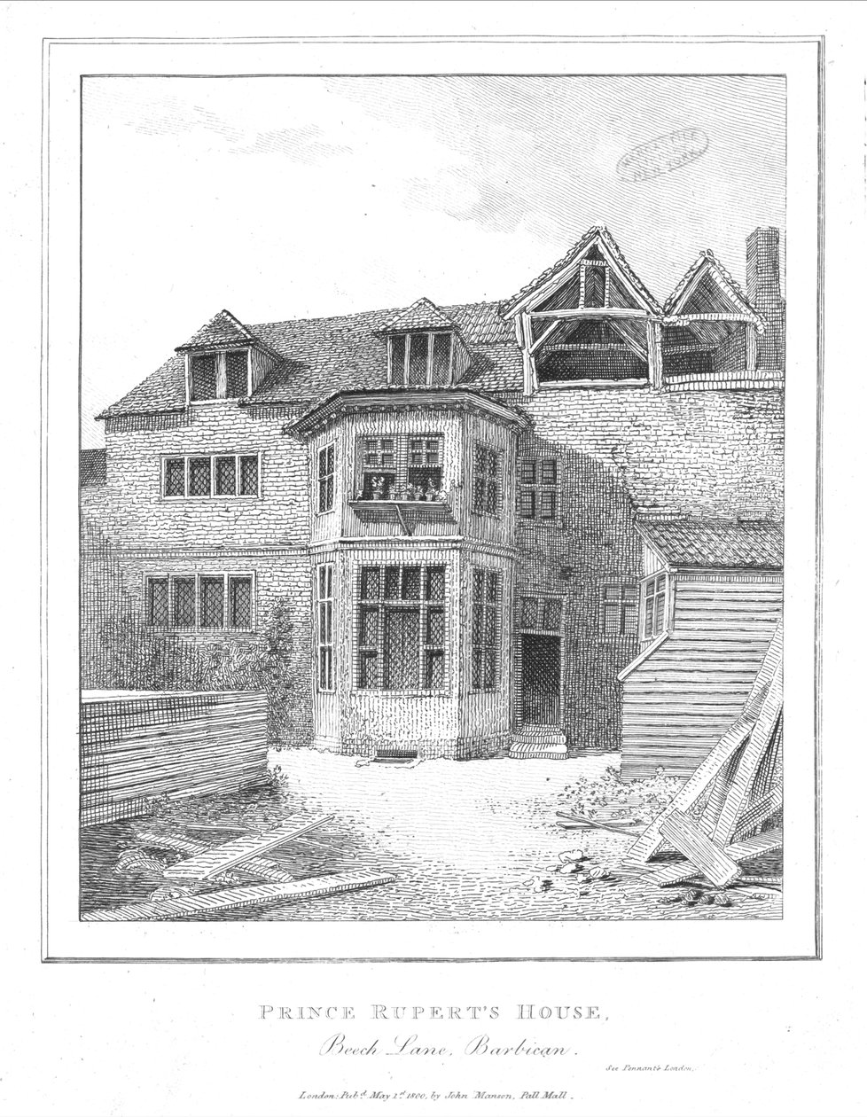 Prince Ruperts Evi, Beech Lane, Barbican, 1800 by Unbekannt