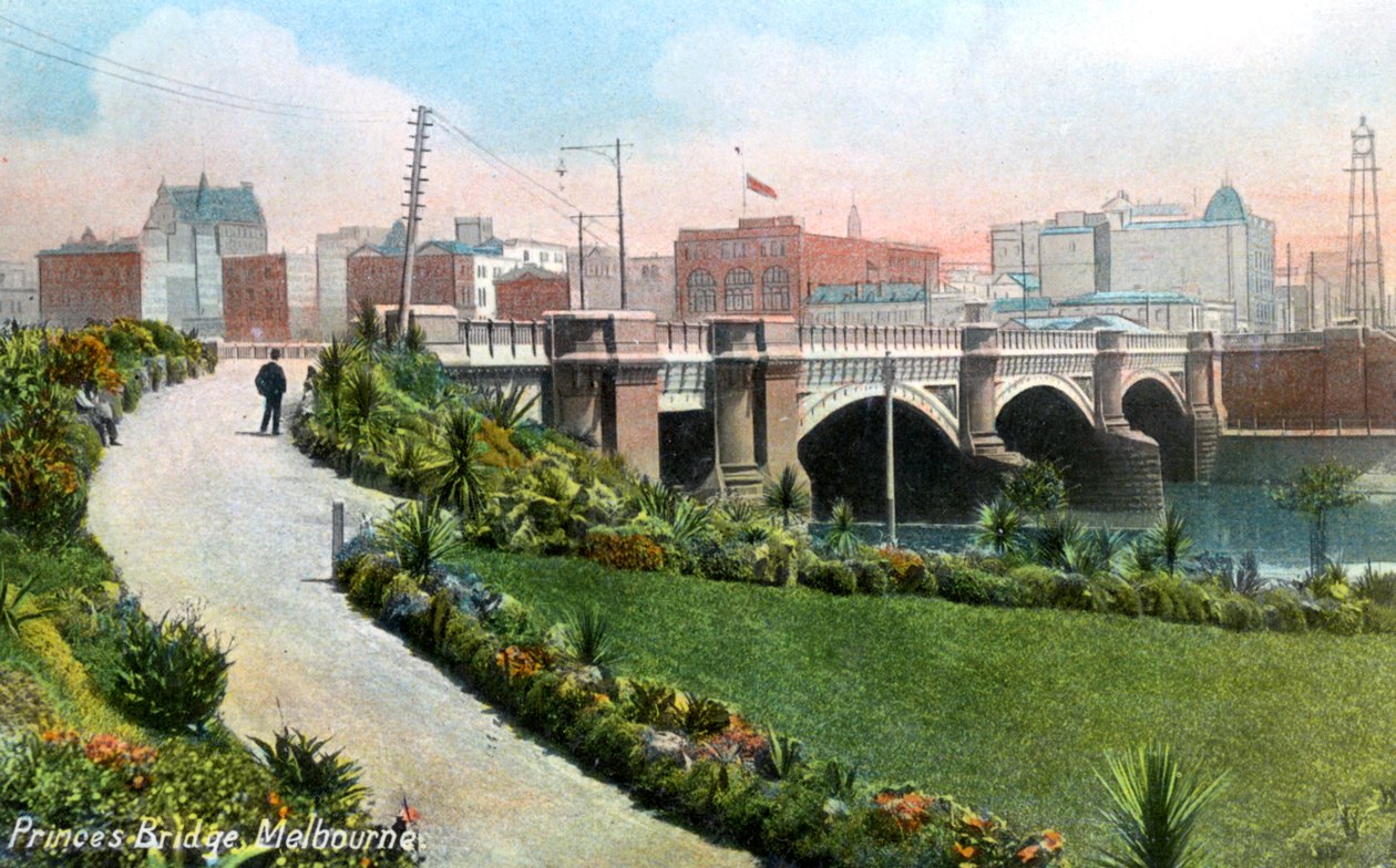 Princes Bridge, Melbourne, Avustralya, 1912 by Unbekannt
