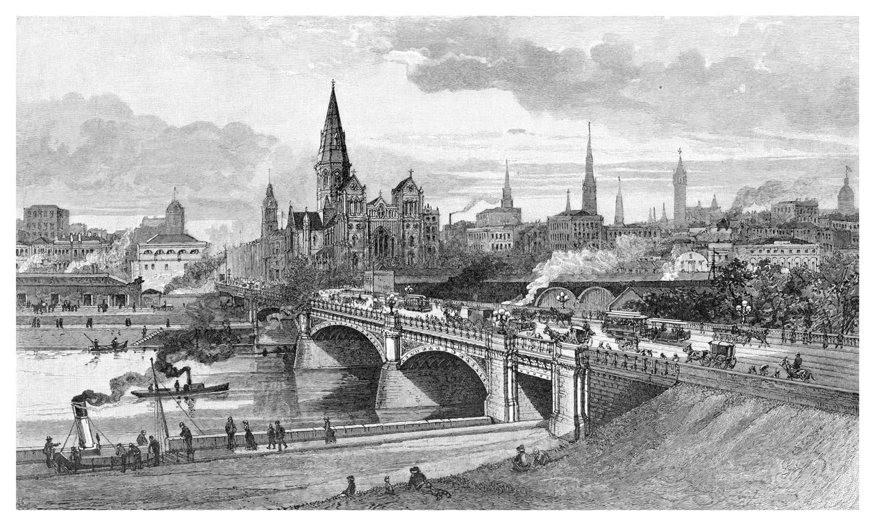 Princes Bridge, Melbourne, Victoria, Avustralya, 1886 by Unbekannt