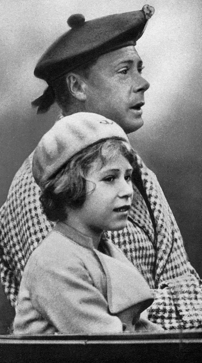 Prenses Elizabeth, amcası David ile, c1936 by Unbekannt