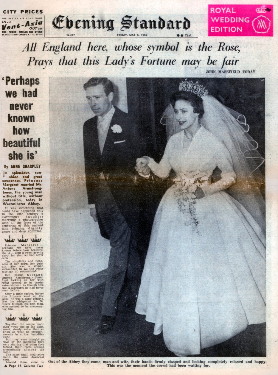 Prenses Margaret, Antony Armstrong-Jones ile evlenir, 6 Mayıs 1960 by Unbekannt