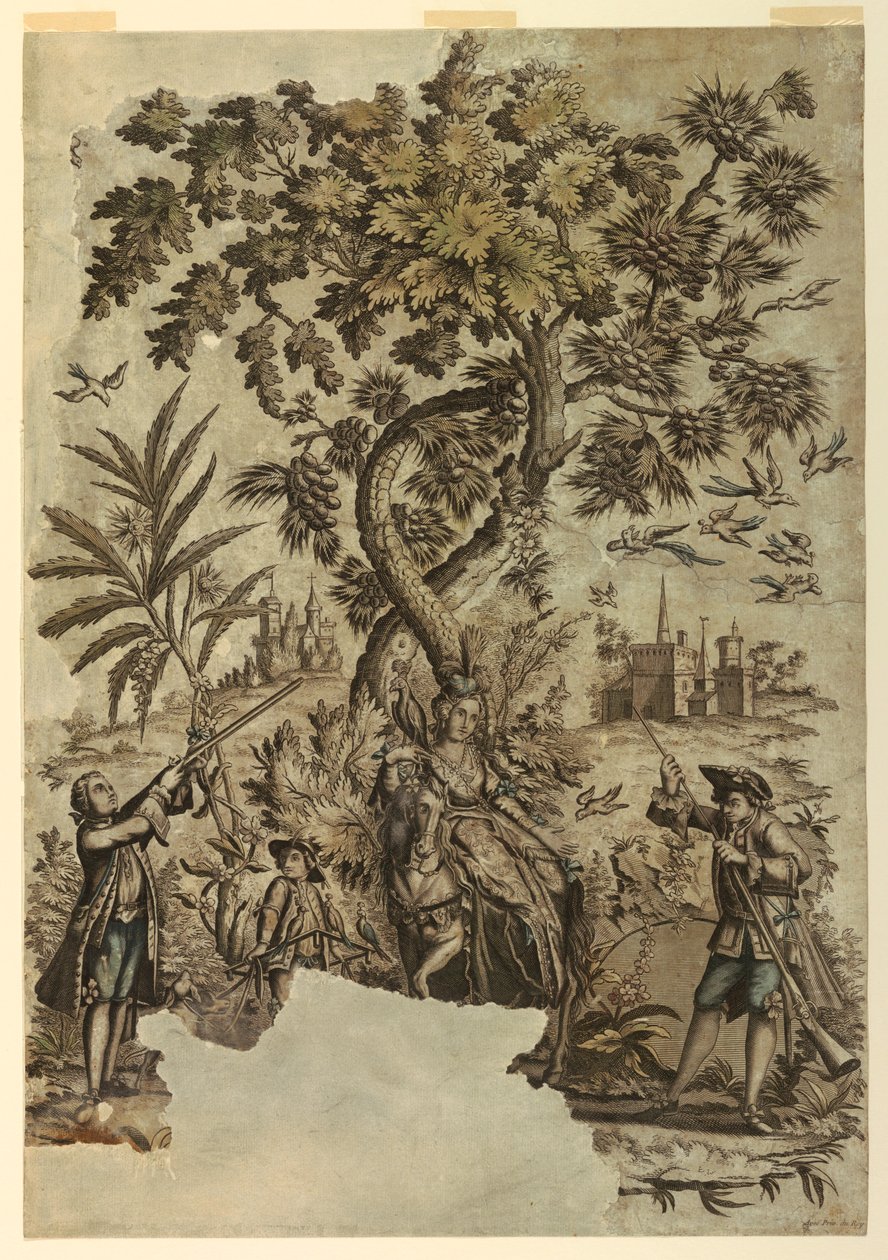 Baskı, Kuş Avı, 1730–50 by Unbekannt