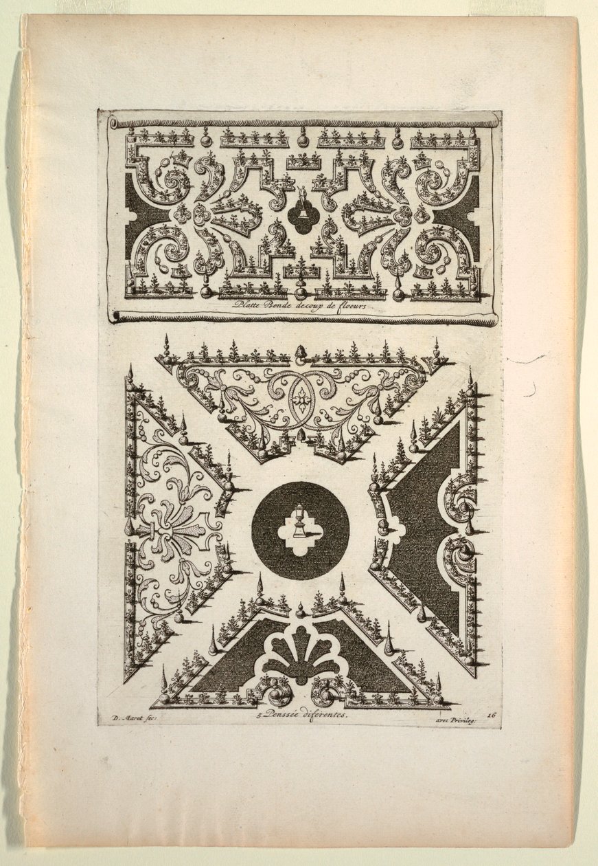 Baskı, Platte Bende de coup de Fleurs (Düz Çiçek Bandı, Beş Farklı Varyasyon) by Unbekannt