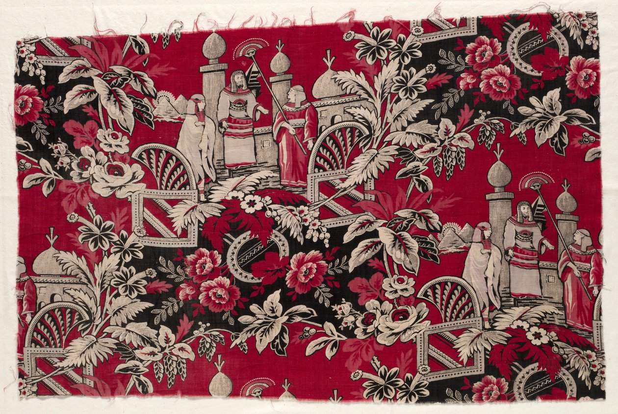 Mısır Manzaralı Baskılı Pamuk, 1800