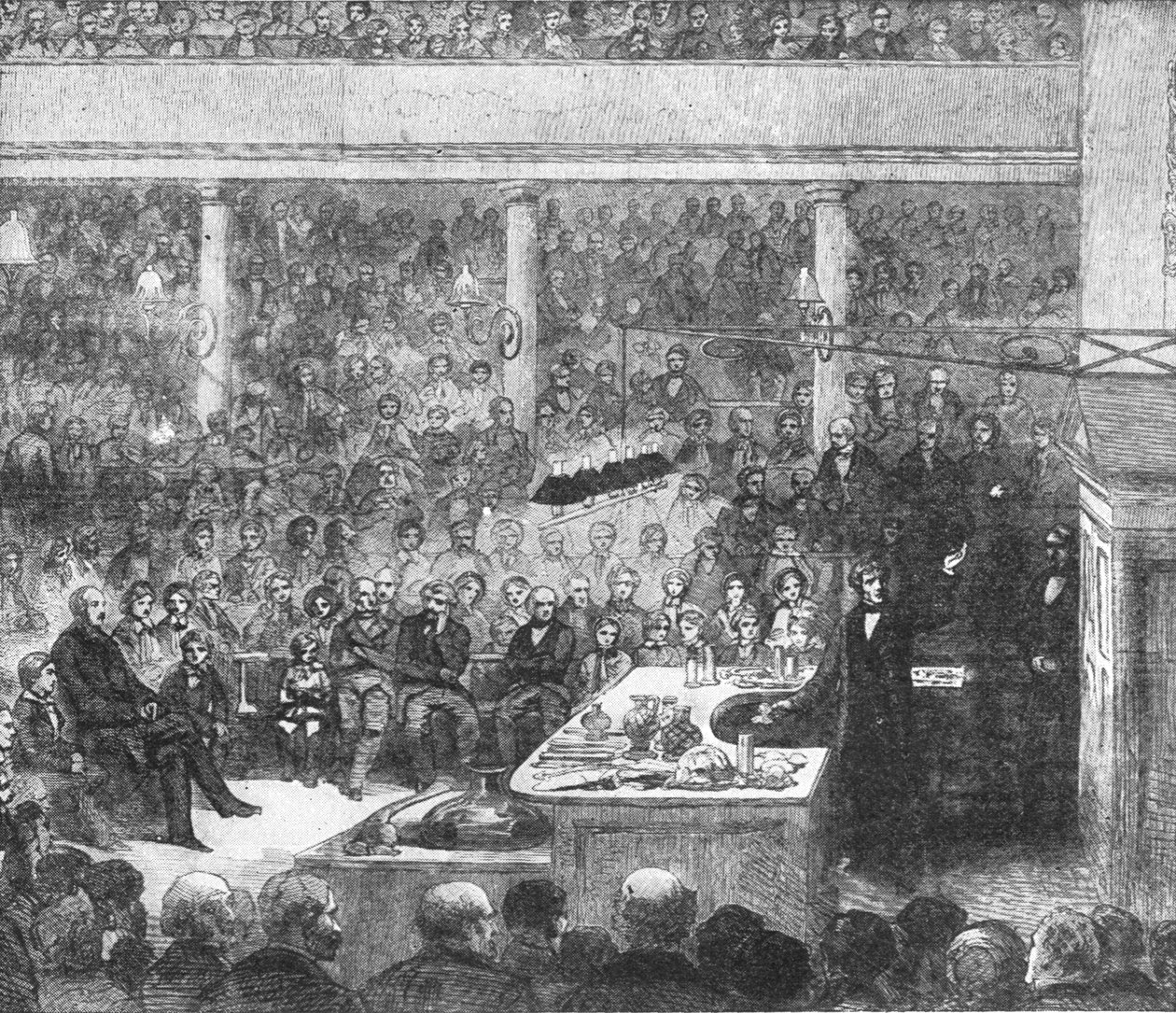 Profesör Faraday Kraliyet Enstitüsü'nde ders veriyor... 1856, 1901. by Unbekannt