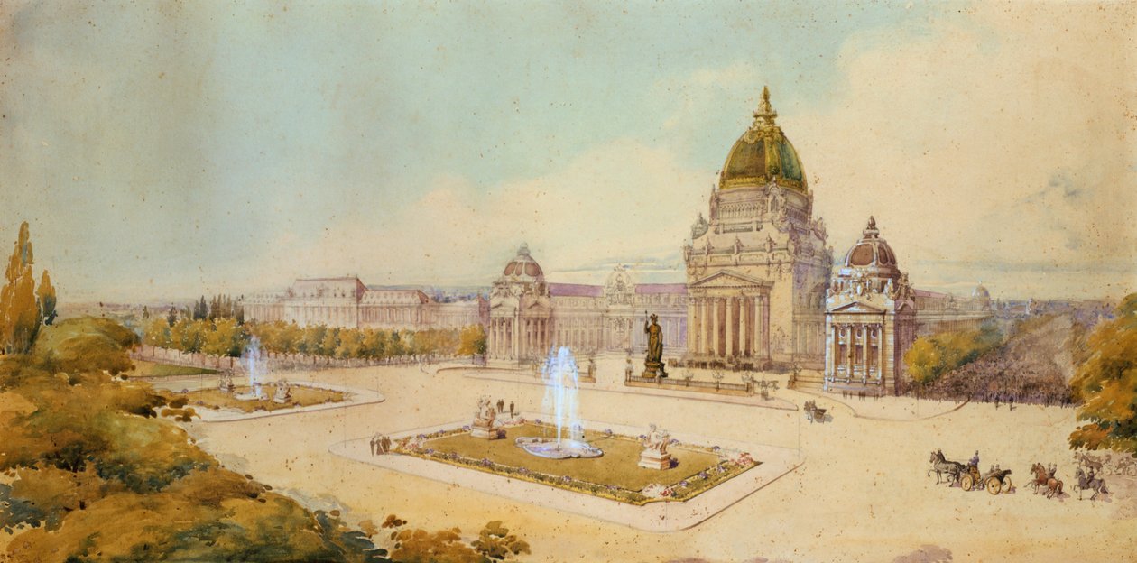 Büyük sergi merkezi projesi, Paris, 1893 by Unbekannt