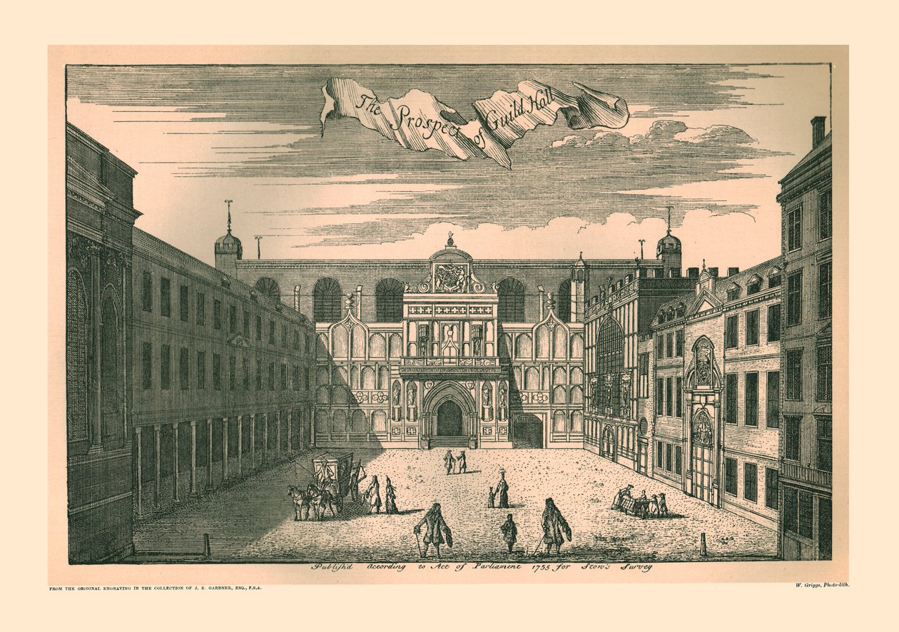 London Guild Hall Prospect, 1755, 1886 by Unbekannt