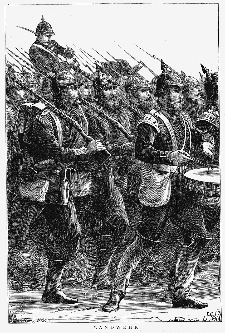 Yürüyüşte Prusyalı askerler, Fransa-Prusya Savaşı, Eylül 1870 by Unbekannt