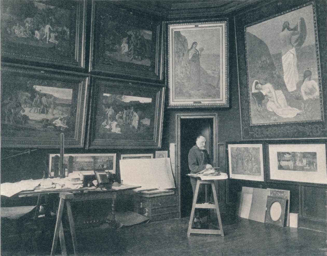 Puvis De Chavannes Stüdyosunda, c1897 by Unbekannt