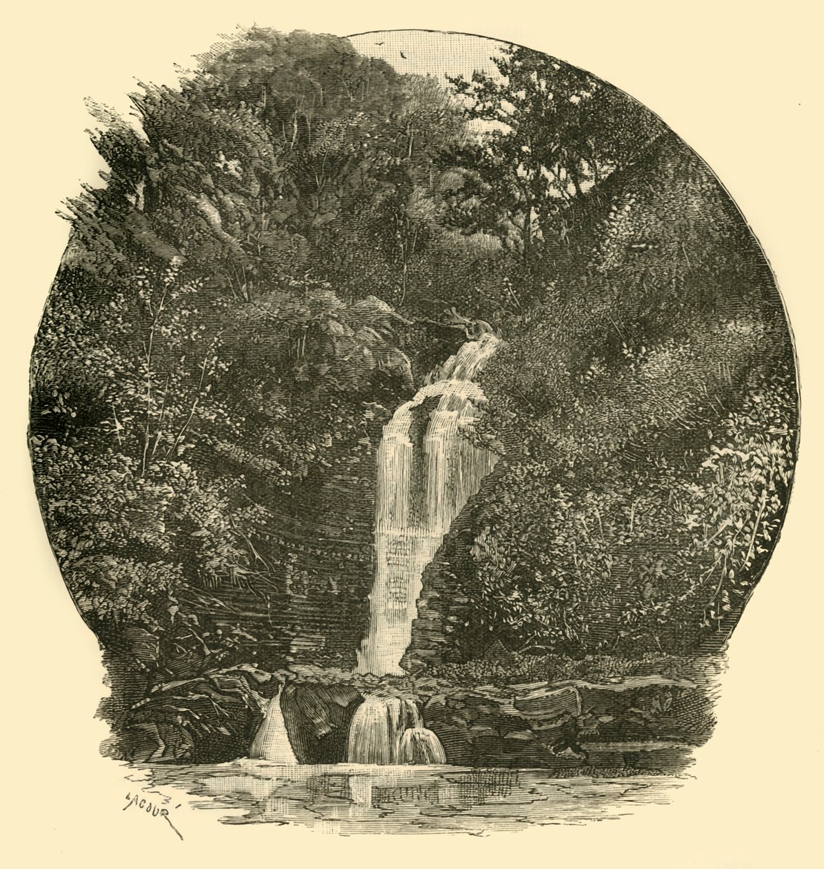 Pyrddin Şelalesi, Neath Vadisi, 1898. by Unbekannt