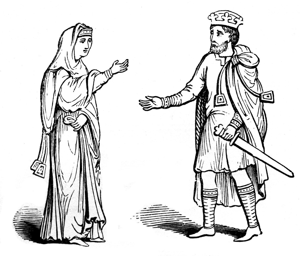 Kraliçe Alfgyfe ve Kral Canute, 11. yüzyıl, 1910 by Unbekannt