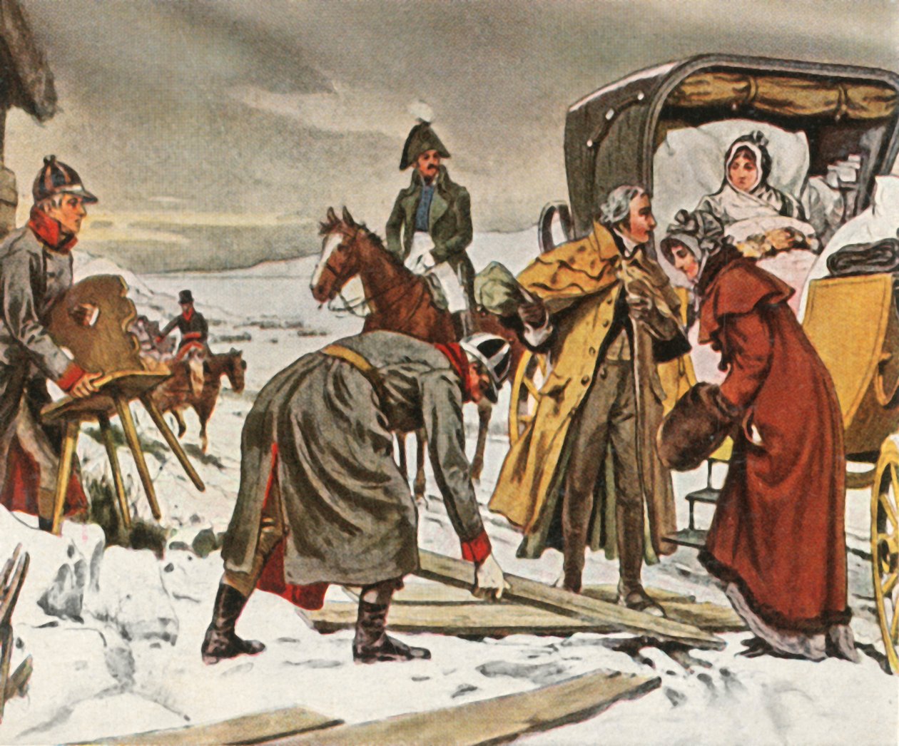 Kraliçe Louise, Memel'e uçarken, 5 Ocak 1807, 1936. by Unbekannt