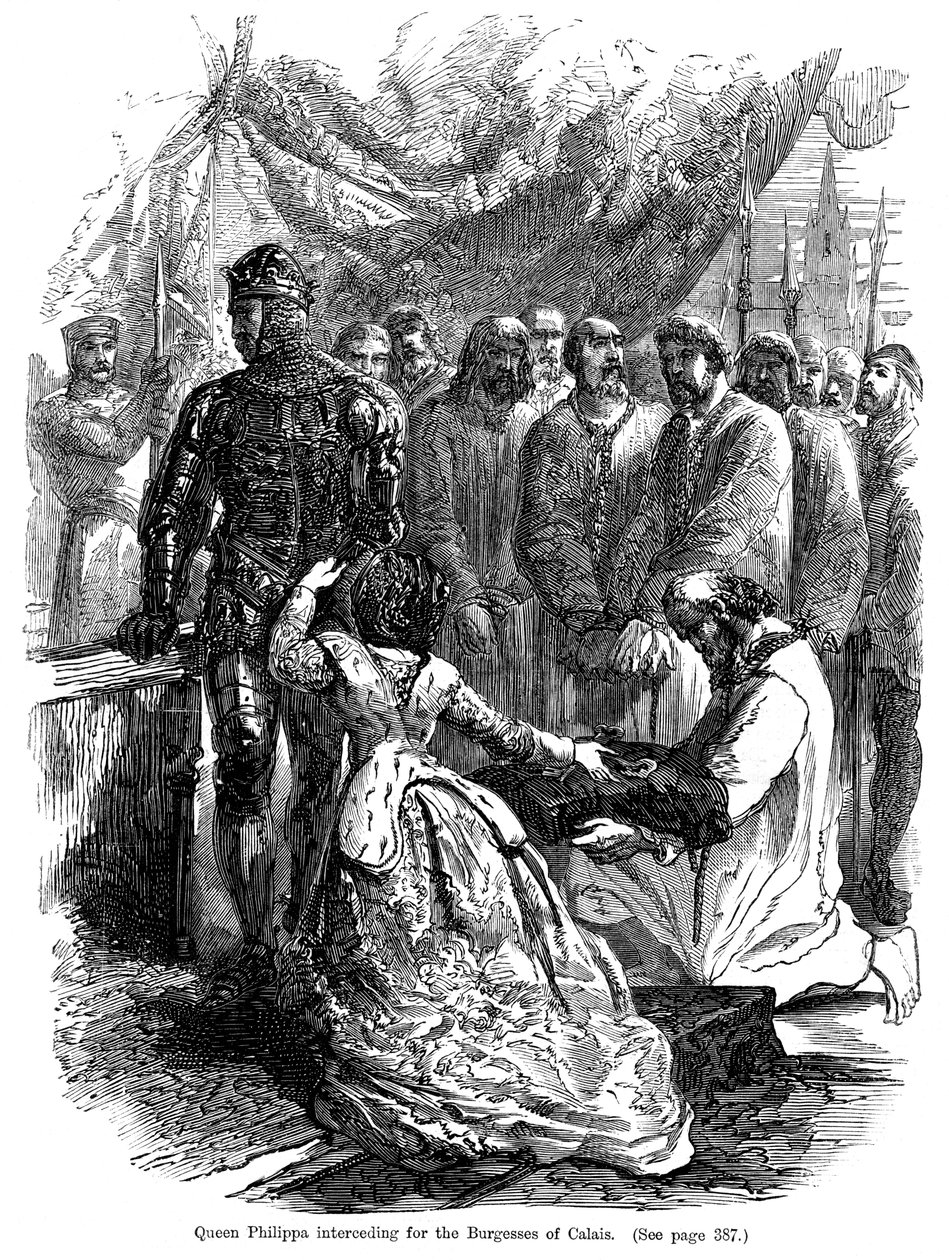 Kraliçe Philippa 1314-1369, Calais Burgesses için aracılık ediyor, 1346 by Unbekannt