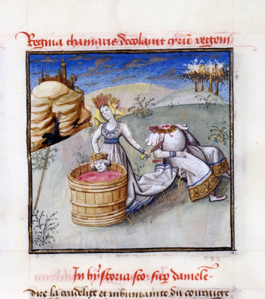 Kraliçe Tomris. Gönderen: Speculum Humanae Salvationis Mirror of Human Salvation, Ludolph of Saxony by Unbekannt