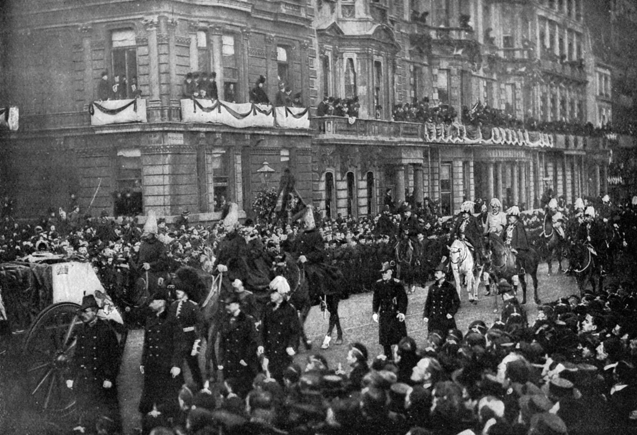 Londra'dan geçen Kraliçe Victorias cenaze alayı, 1901 by Unbekannt