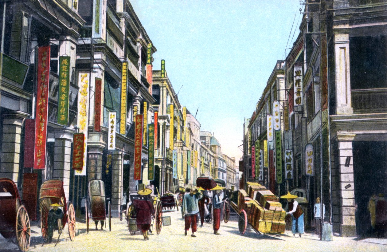 Queens Road Central, Hong Kong, Çin, c1900s by Unbekannt