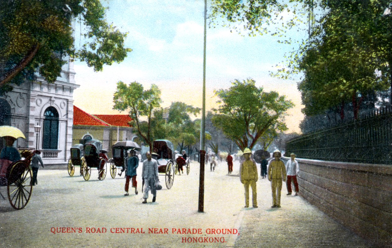 Queens Road Central, Parade Ground yakınında, Hong Kong, Çin, c1900s by Unbekannt