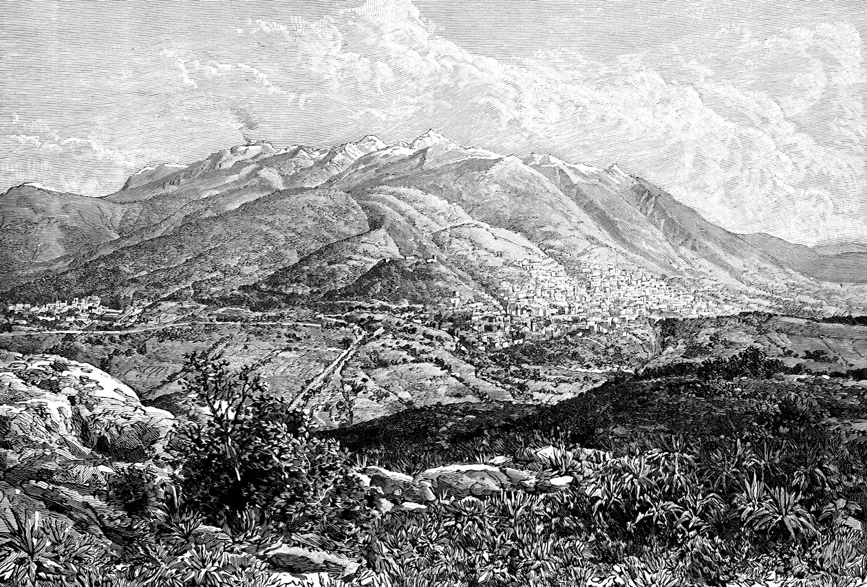 Quito ve Pichincha Dağı, Ekvador, 1895 by Unbekannt