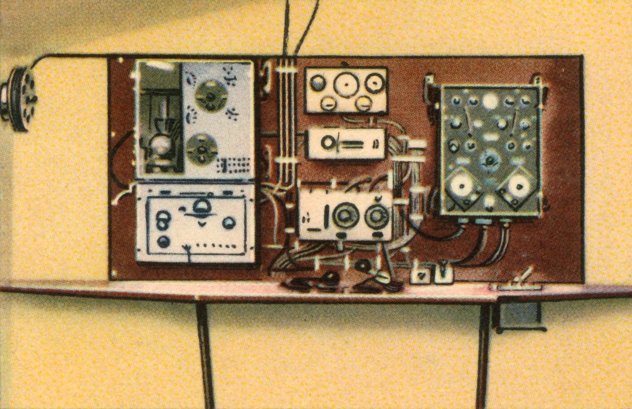 Dornier uçan teknesindeki radyo odası, 1920