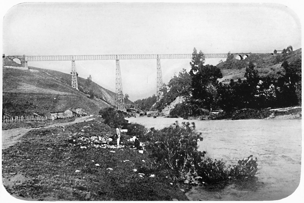 Malleco Nehri Üzerindeki Demiryolu Köprüsü, Araucania, 1911 by Unbekannt