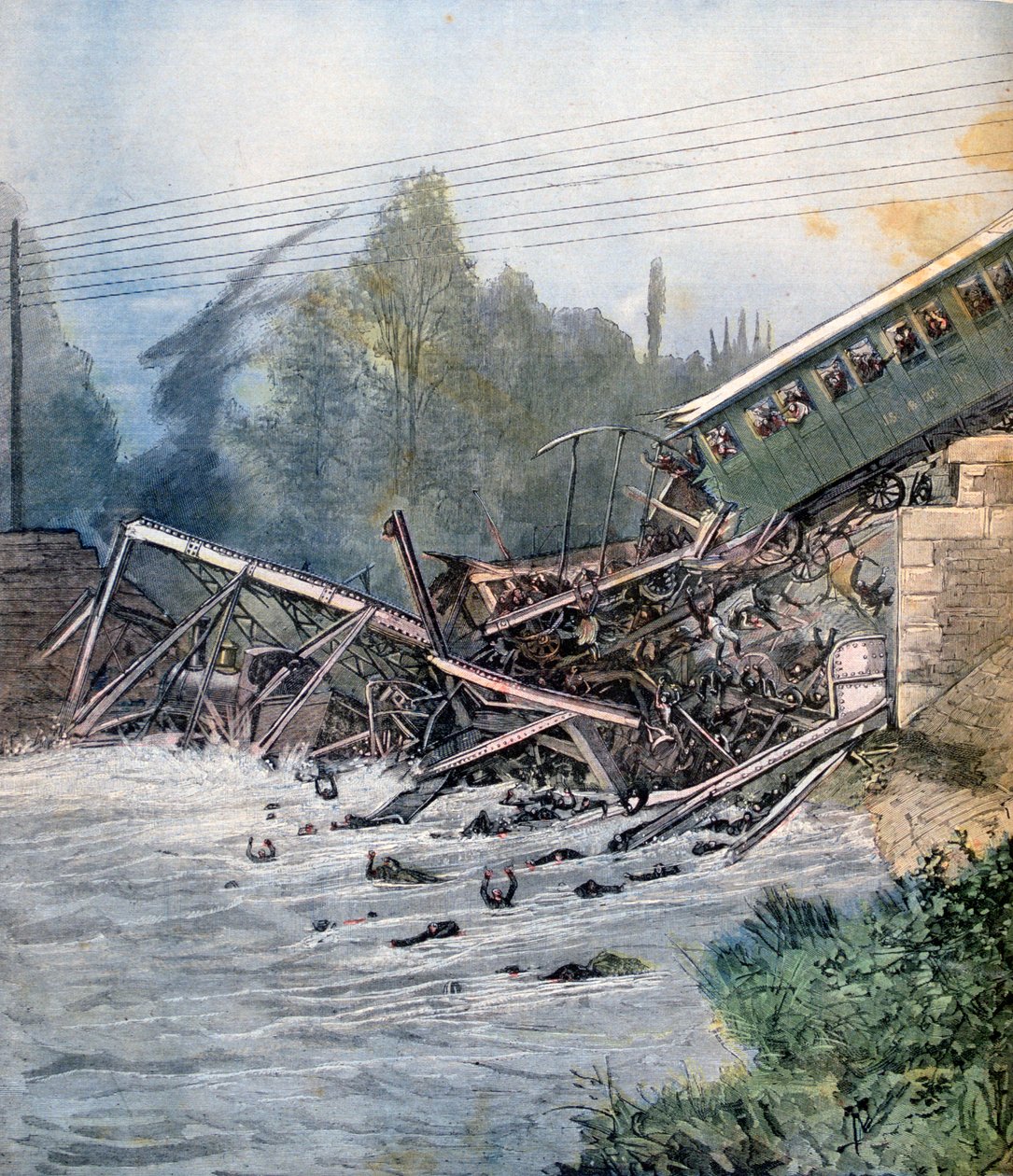 Demiryolu kazası, Münchenstein, İsviçre, 14 Temmuz 1891 by Unbekannt
