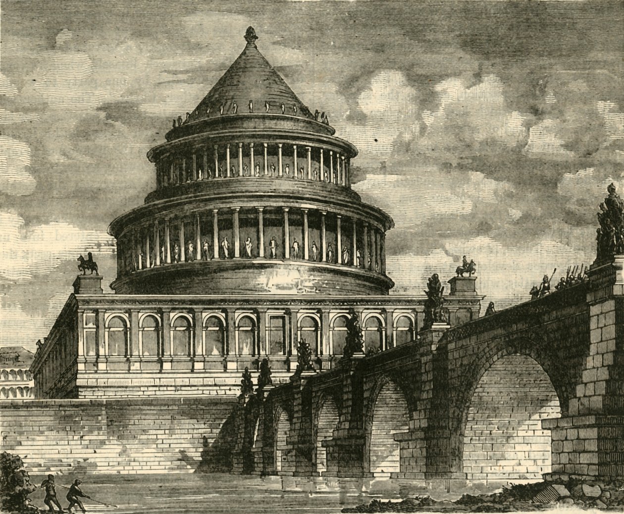 Şimdi Saint Angelo Kalesi olan Hadrian Mozolesi