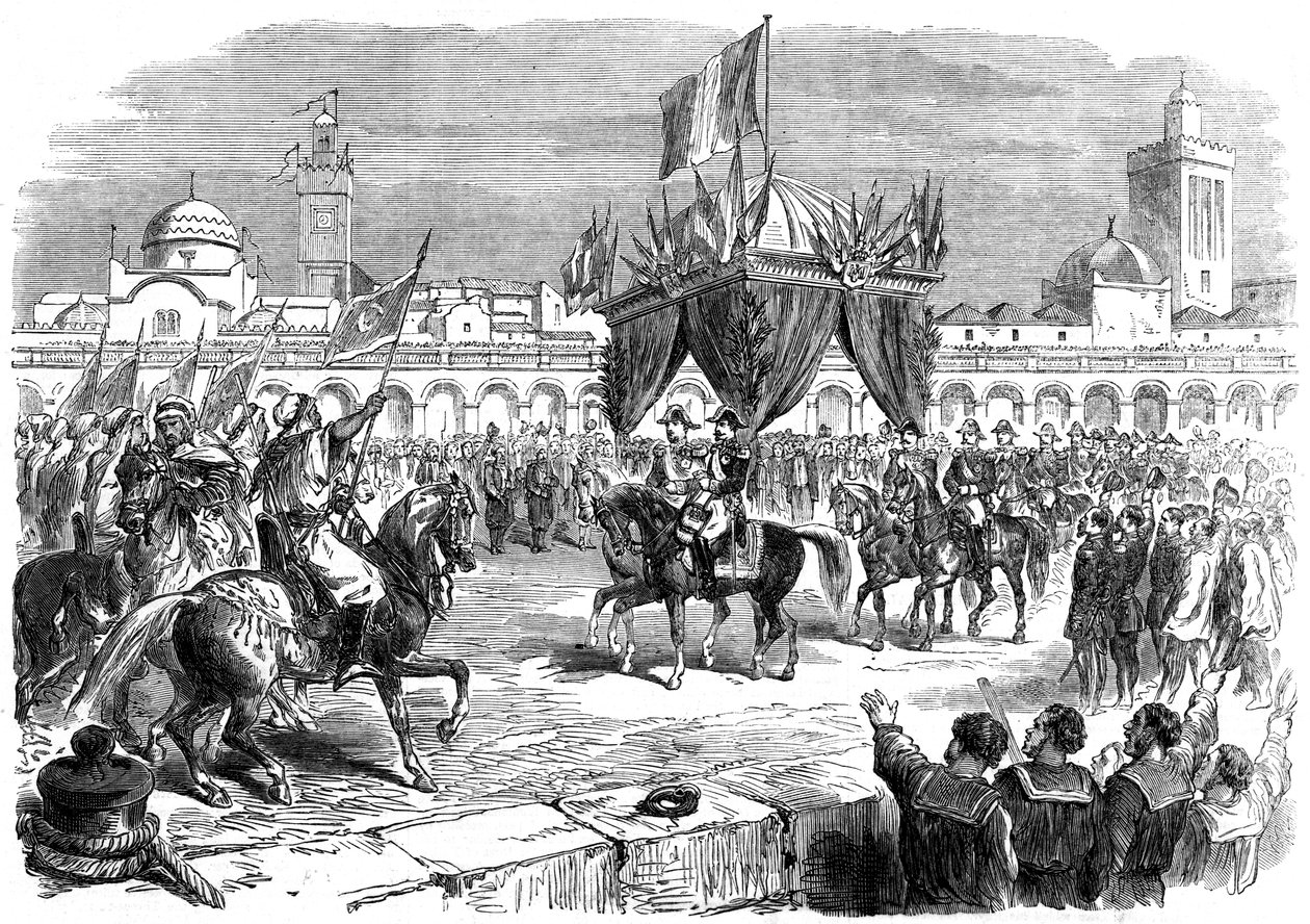 Fransa İmparatoru'nun Cezayir'deki rıhtımda resepsiyonu, 1865 by Unbekannt