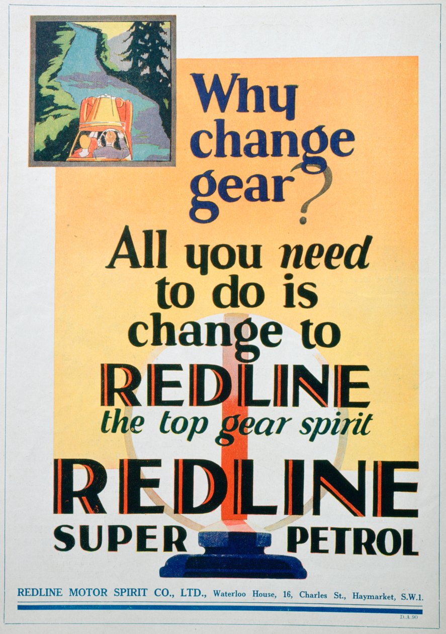 Red Line benzin reklamı, 1929 by Unbekannt