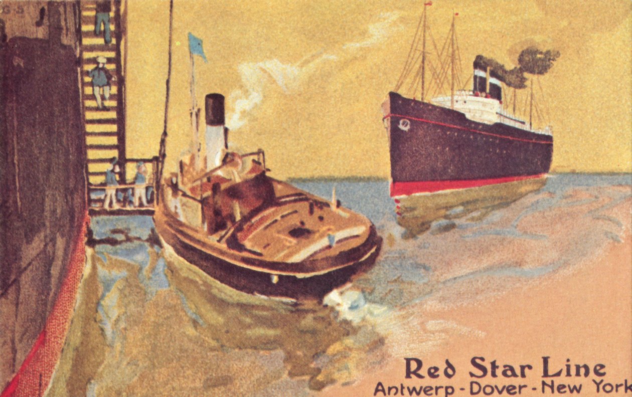 Red Star Line yolcu gemisi ve ihalesi, c1900. by Unbekannt