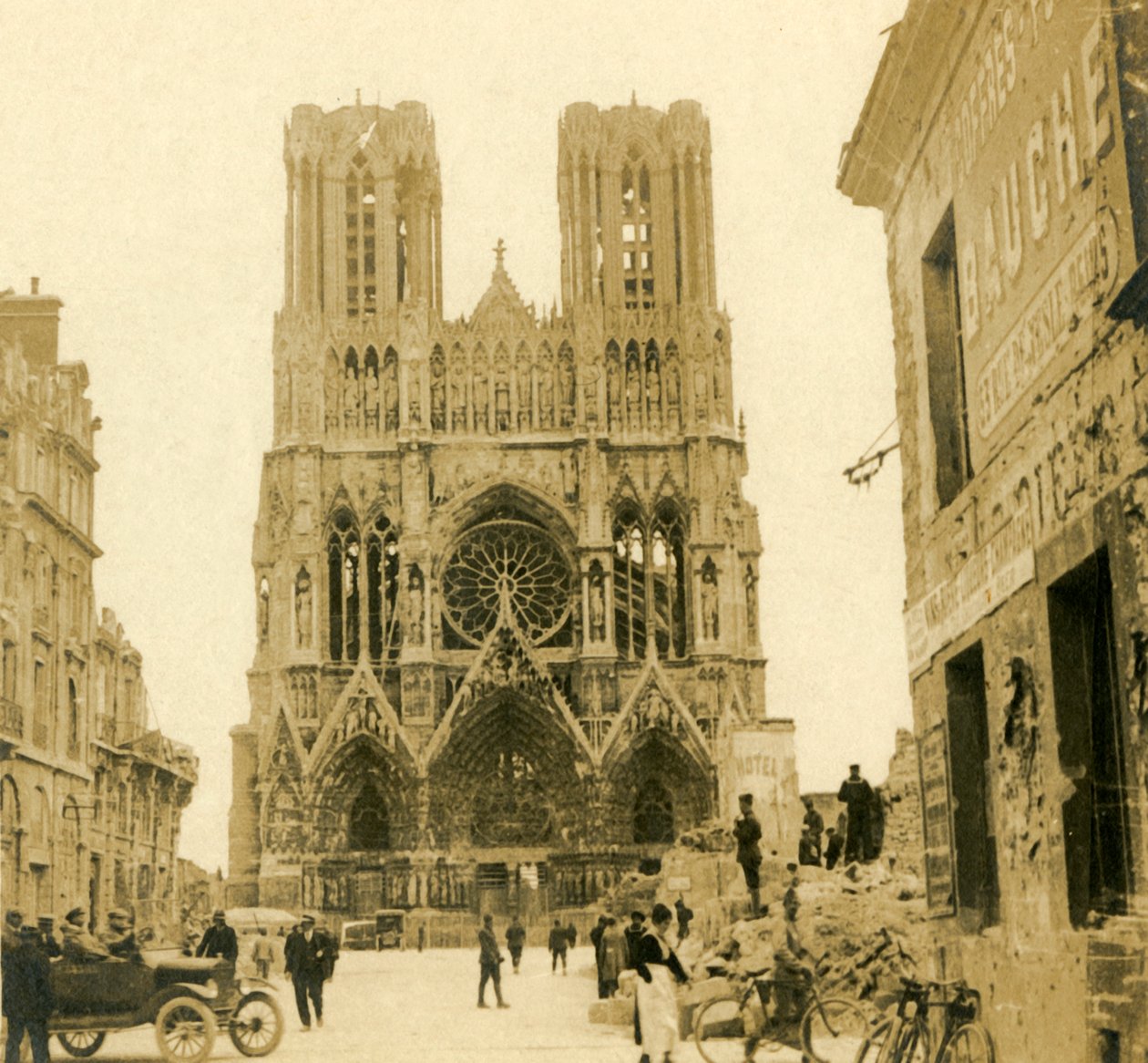 Reims Katedrali, Reims, kuzey Fransa, c1914-c1918 by Unbekannt
