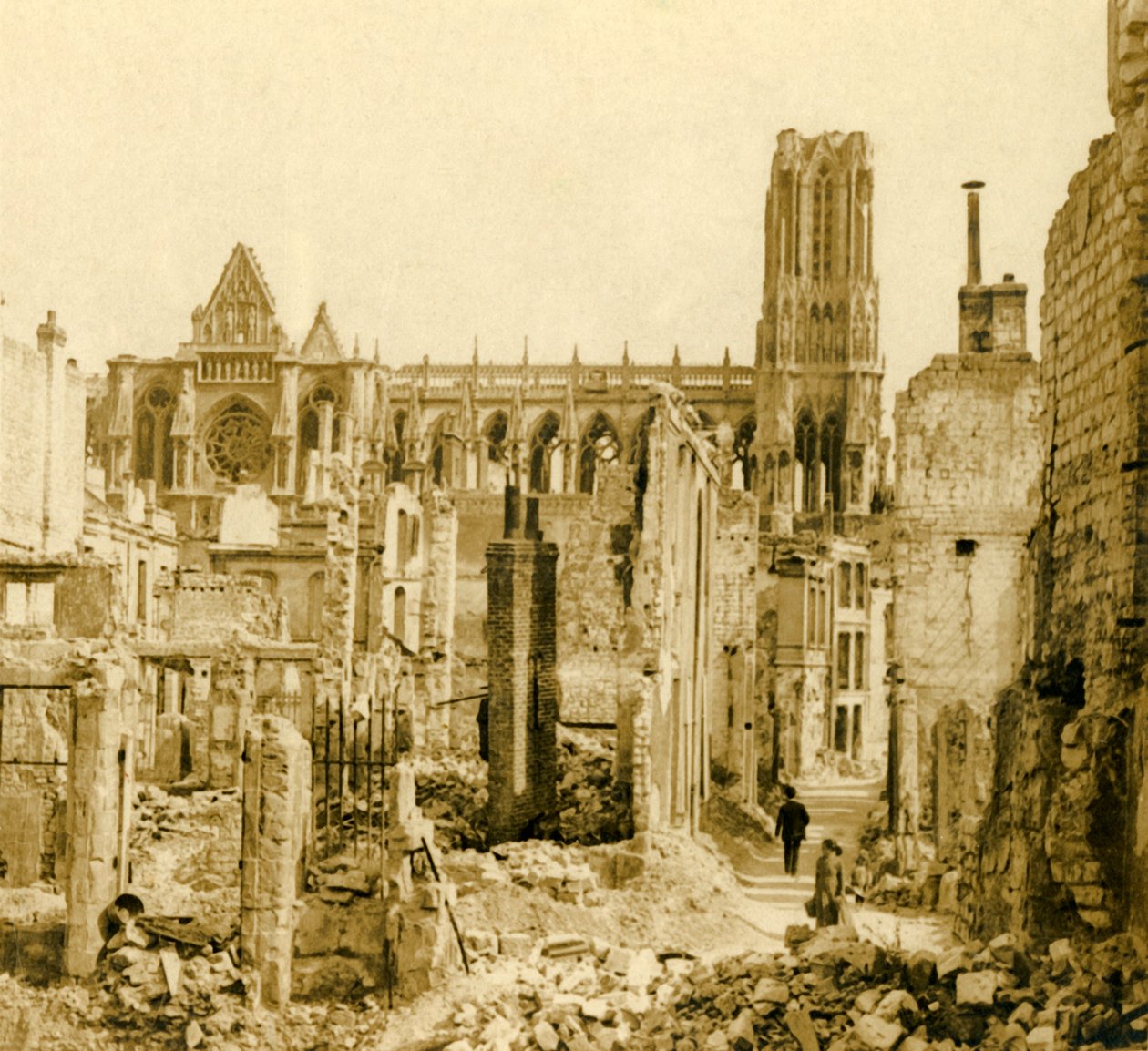 Reims Katedrali, Reims, kuzey Fransa, c1914-c1918 by Unbekannt
