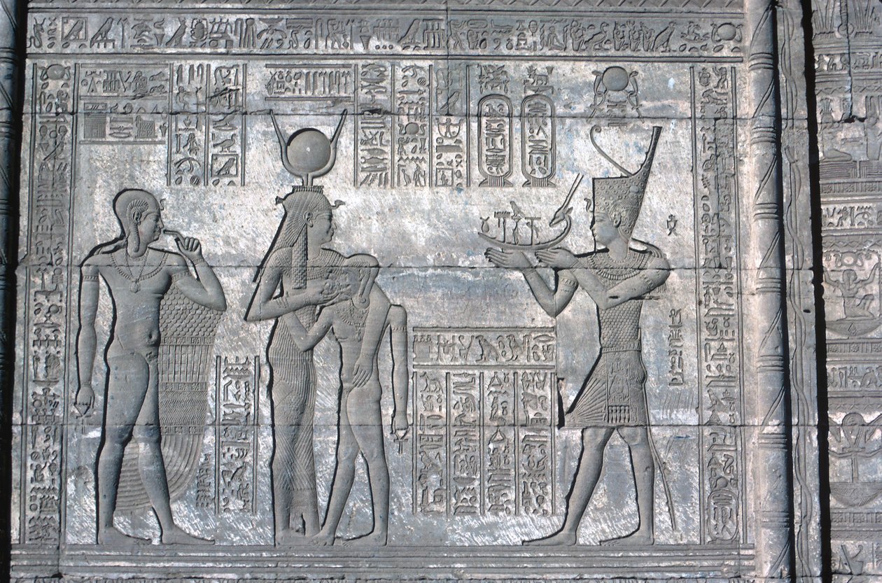 Roma Mammisi kabartması, Hathor Tapınağı, geç Ptolemaios ve Roma, MÖ 125 - MS 60 by Unbekannt