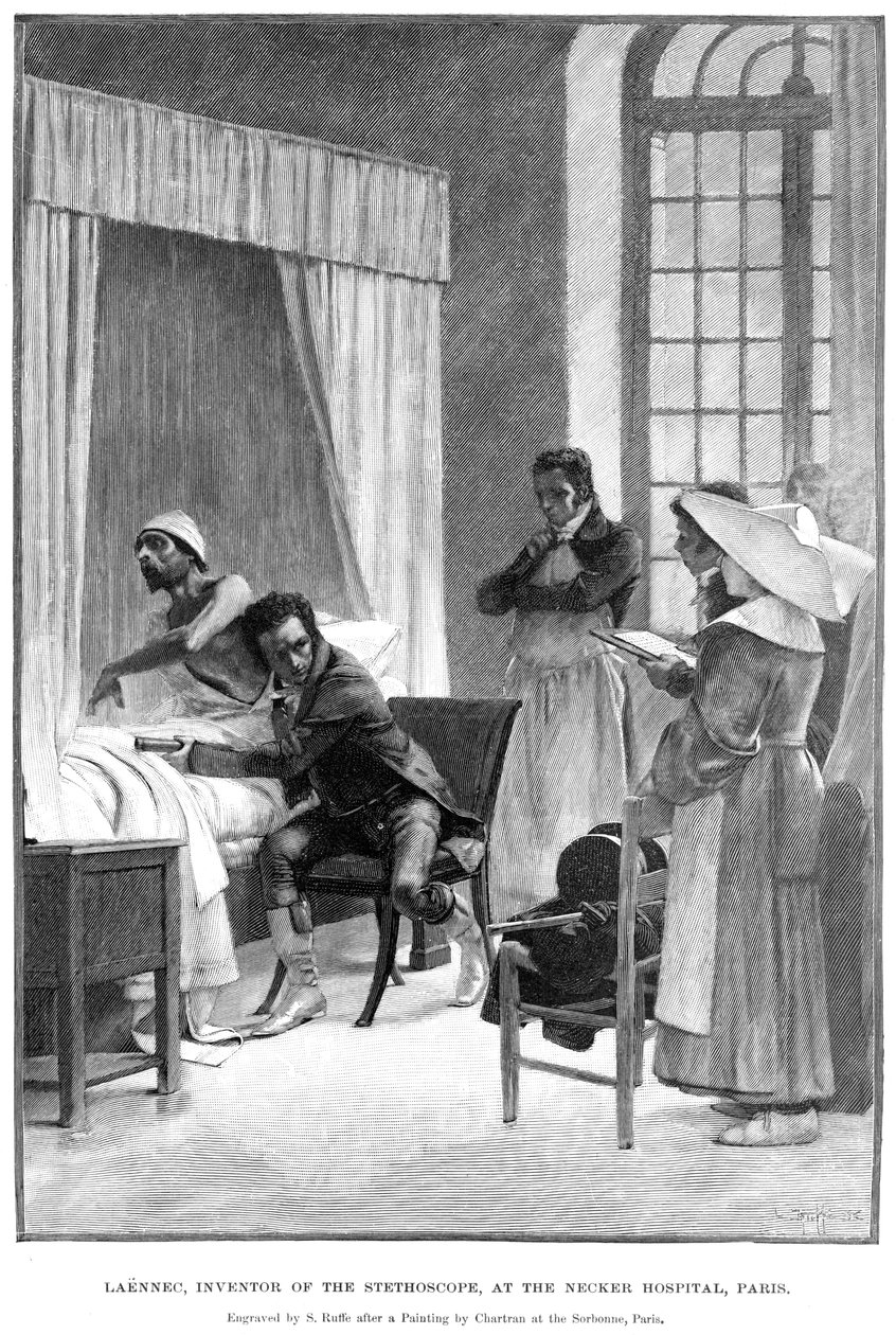 Rene Theophile Hyacinthe Laennec, stetoskopu icat eden Fransız doktor, 1889 by Unbekannt